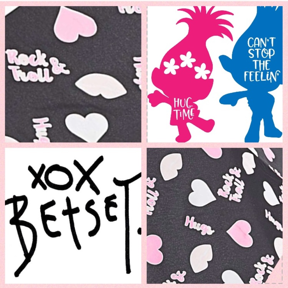 Betsey Johnson XoX Rock & Troll Hearts Umbrella - Picture 4 of 7